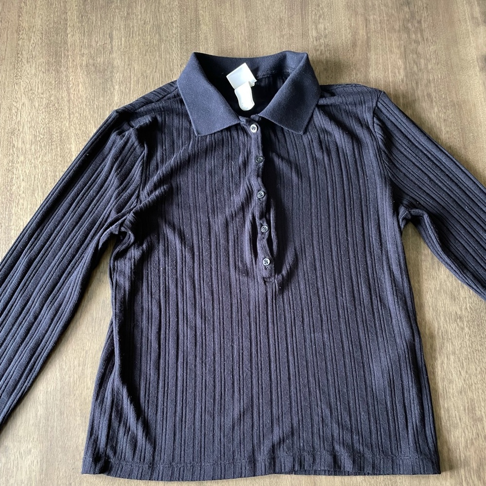 Black Collared Button Down Long Sleeve